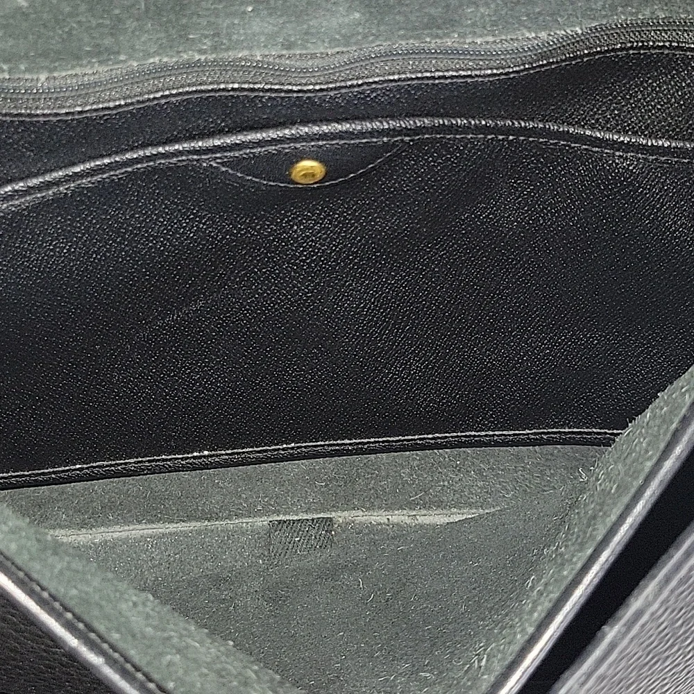 Vintage Dooney & Bourke Black Pebble Leather Briefcase Bag
